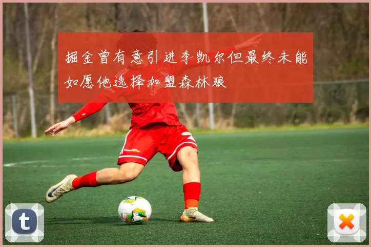 掘金曾有意引进李凯尔但最终未能如愿他选择加盟森林狼